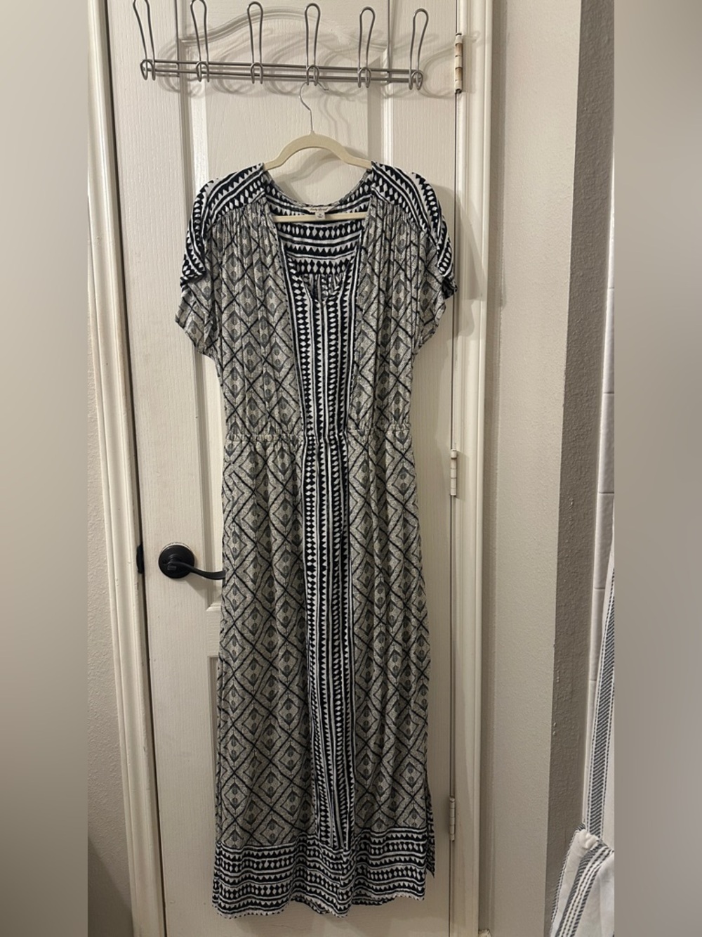 Lucky Brand Black & White Maxi Dress with pockets